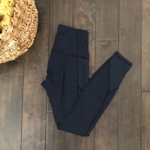 Lululemon full length navy mesh legging